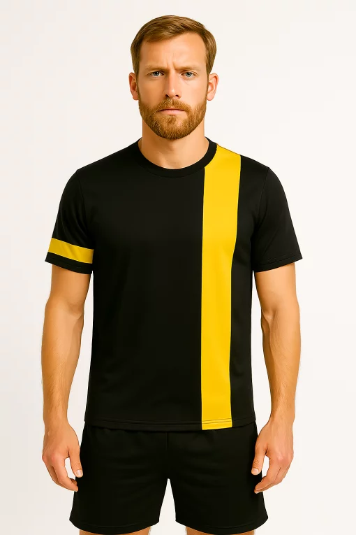 Футбольна форма X2 League чорний/жовтий (футболка+шорти), розмір XL