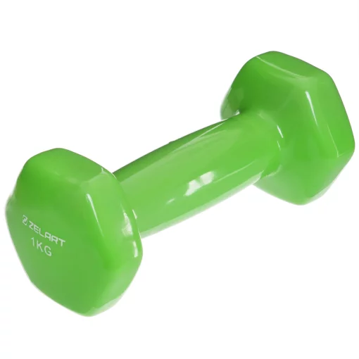 Гантеля з вініловим покриттям Zelart TA-2777-1 1шт x 1 кг, салатовий