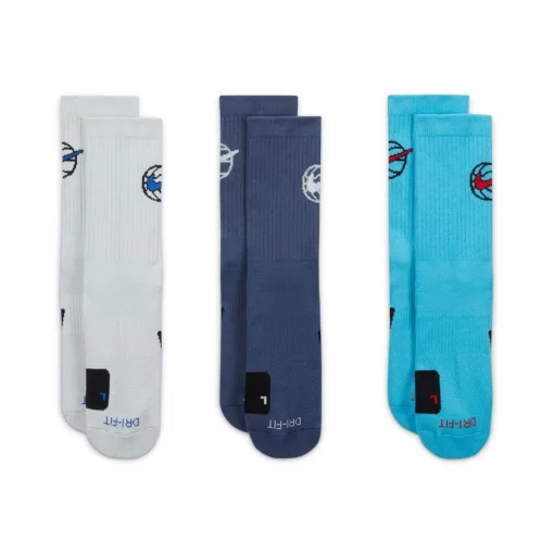 Шкарпетки Nike U NK ED CREW BBALL 3PR 144 світло-голубий, синій, бірюзовий Уні 42-46