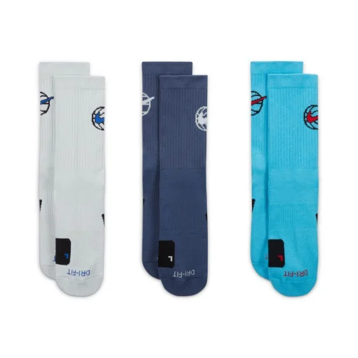 Шкарпетки Nike U NK ED CREW BBALL 3PR 144 світло-голубий, синій, бірюзовий Уні 46-50