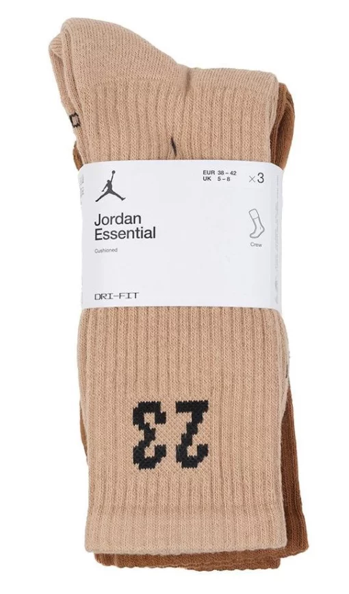 Шкарпетки Nike Nike U J ESSENTIAL CREW 3PR - 144 білий, коричневий, бежевий Уні 38-42