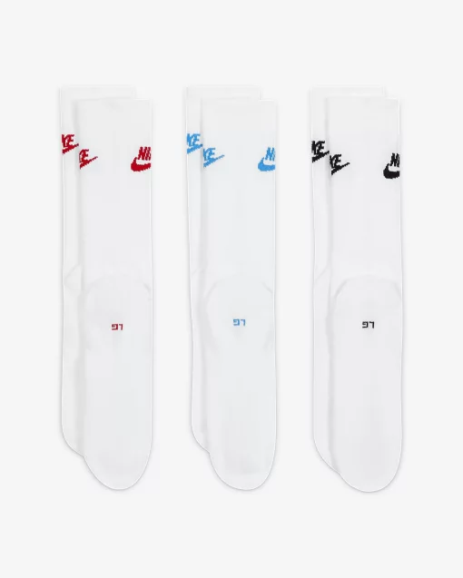 Шкарпетки Nike U NK NSW EVERYDAY ESSENTIAL CR 3PR білий, мультиколор Уні 42-46