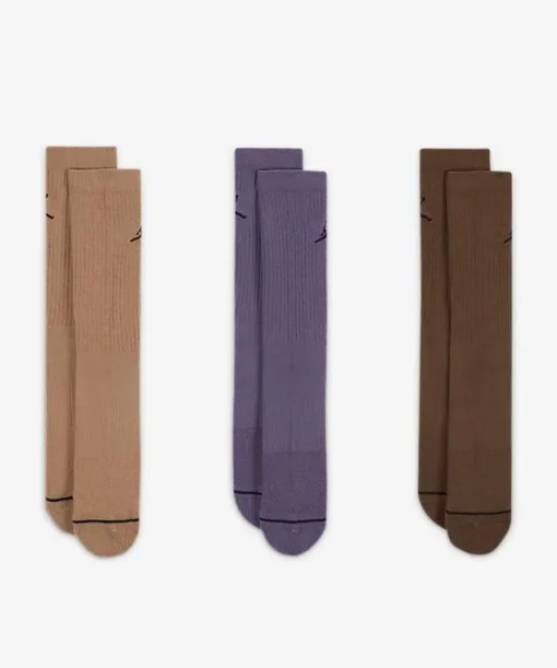 Шкарпетки Nike U J ED CUSH POLY CREW 3PR 144 коричневий, фіолетовий Уні 42-46