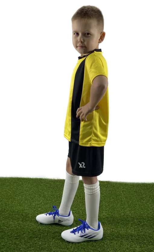 Дитяча футбольна форма X2 (футболка+шорти), розмір XL (жовтий/чорний) DX2001Y/BK-XL