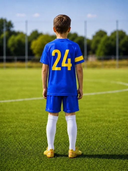 Дитяча футбольна форма X2 League (футболка+шорти), розмір S (синій/жовтий)