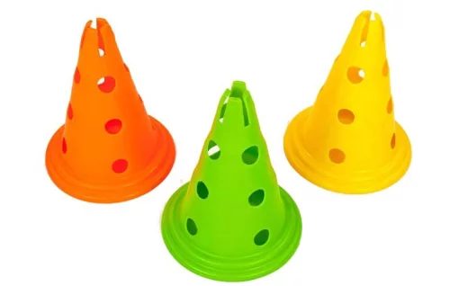 Фішка конус з отворами 30 см C-6422, жовтий