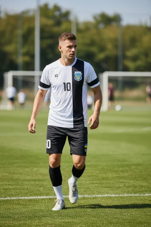 Футбольна форма X2 League біло-чорна (футболка+шорти), розмір XL