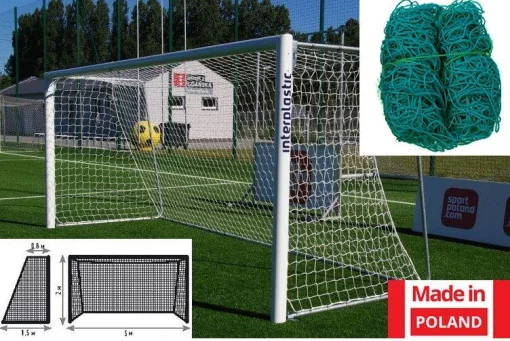 Футбольна сітка 5х2м. (Юніорська) "Yakimasport" Польща, шнур капрон - 4 мм.(green) * 1 шт.