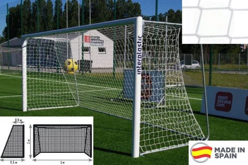 Футбольна сітка 5х2x0,8x1,5м. (Юніорська), шнур 4мм. (PP, white) "El Leon De Oro" 12443080000