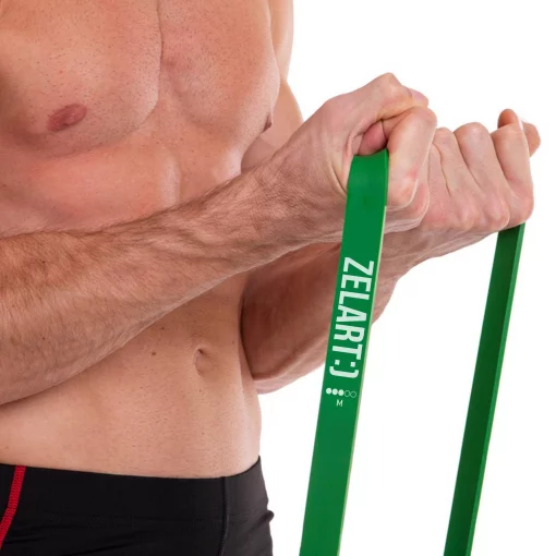 Гума петля для підтягувань та тренувань стрічка силова Zelart POWER BANDS FI-0889-3 16-39кг зелений