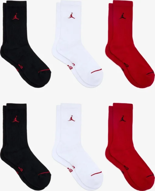 Шкарпетки Nike U J ED CUSH PLY CREW 6PR - 144 чорний, білий, червоний 46-50 (HV6228-900)