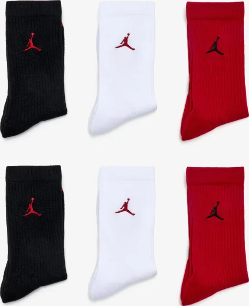 Шкарпетки Nike U J ED CUSH PLY CREW 6PR - 144 чорний, білий, червоний 46-50 (HV6228-900)