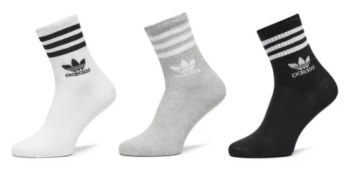Шкарпетки Adidas CREW SOCK 3STR білий сірий, чорний Уні S (37-39)