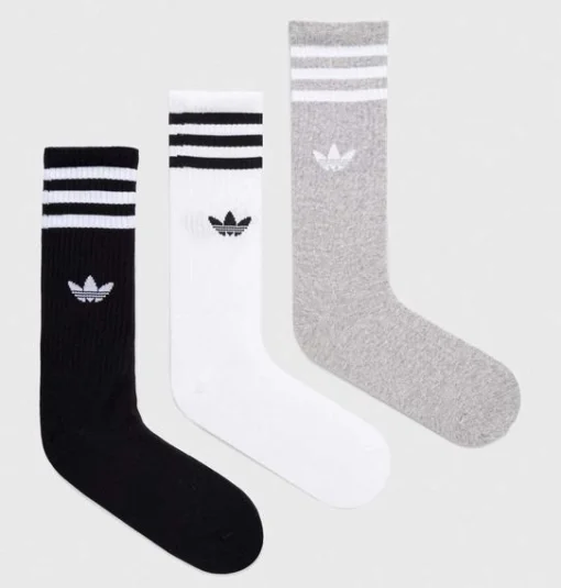 Шкарпетки Adidas HIGH CREW SOCK білий, сірий, чорний Уні S (37-39)
