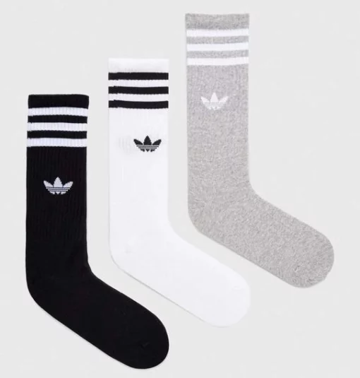 Шкарпетки Adidas HIGH CREW SOCK білий, сірий, чорний Уні M (40-42)