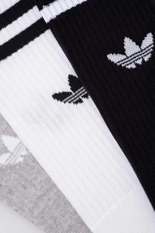 Шкарпетки Adidas HIGH CREW SOCK білий, сірий, чорний Уні S (37-39)