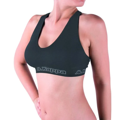 Топ спорт Kappa Reggiseno Sporty Elastico Logato антрацит Жін L/XL