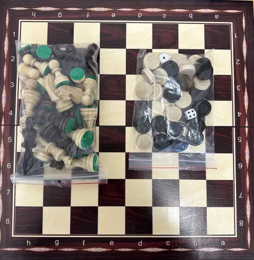 Шахи MADON Набір: шахи, шашки, нарди коричневий, бежевий Уні 47х47см