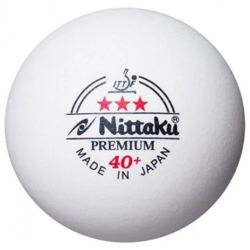 М'ячі для настільного тенісу Nittaku Premium R40+ 3* ITTF 3шт., білі
