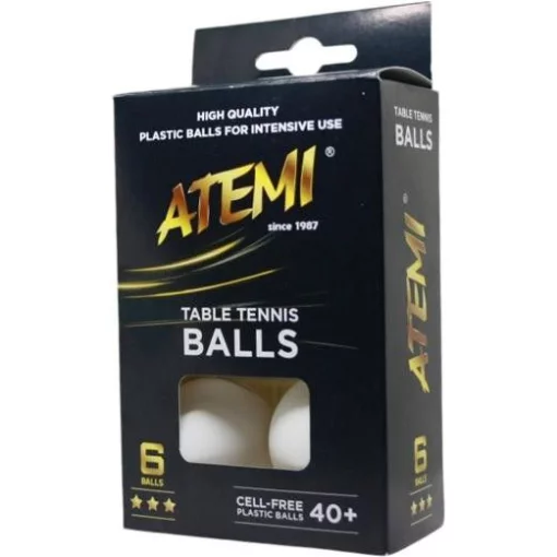 М'ячі для настільного тенісу Atemi 3* 6шт. білі