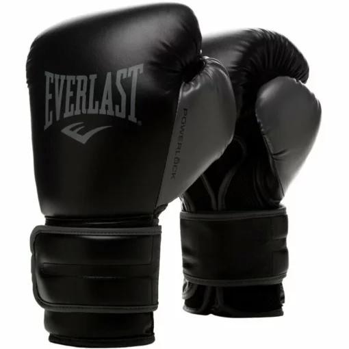 Боксерські рукавиці Everlast POWERLOCK 2R TRAINING GLOVE чорний, сірий Уні 16 унцій