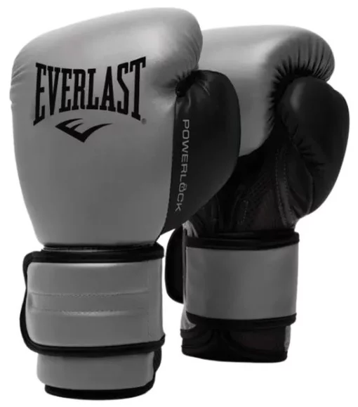 Боксерські рукавиці Everlast POWERLOCK 2R TRAINING GLOVE сірий, чорний Уні 10 унцій