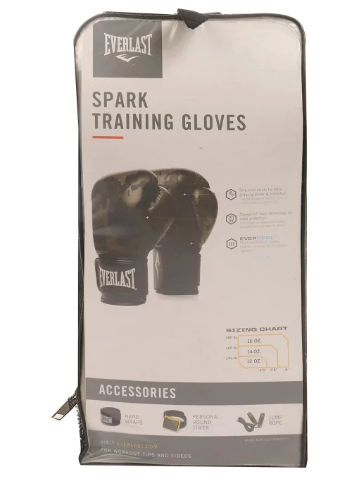 Боксерські рукавиці Everlast SPARK TRAINING GLOVE чорний, коричневий Уні 10 унцій
