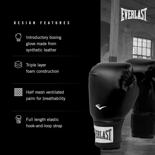 Боксерські рукавиці Everlast PROSTYLE 2 BOXING GLOVE чорний Уні 16 унцій