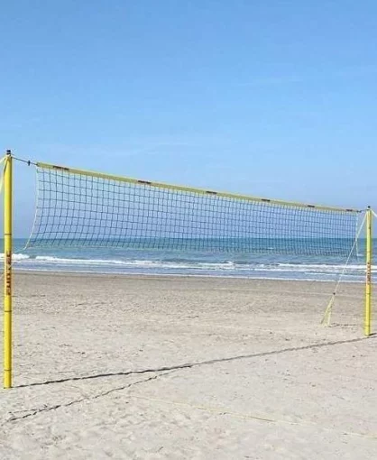 Пяжна волейбольна сітка El Leon De Oro "Training" (шнур 3-3.5 мм, клітинка 10х10см.)