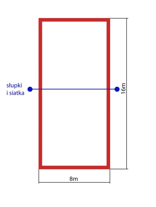Розмітка майданчика пляжного волейболу (8x16m) Romi Sport Lin000049, червоний