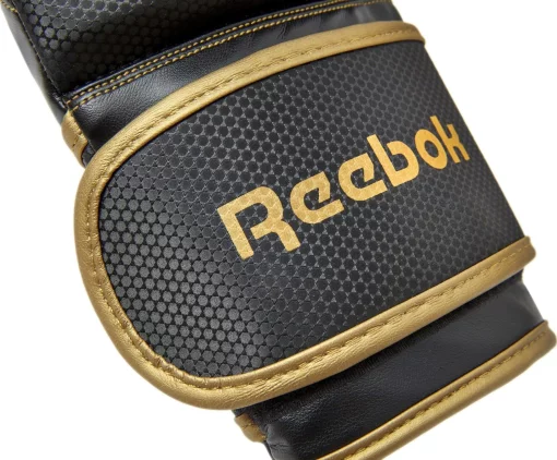 Боксерські рукавиці Reebok Boxing Gloves чорний, золотистий 10 унцій (RSCB-11117GB-10)