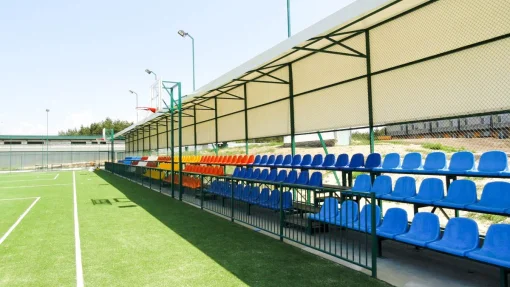 Стадіонне сидіння з спинкою синього кольору (SS00166(B))