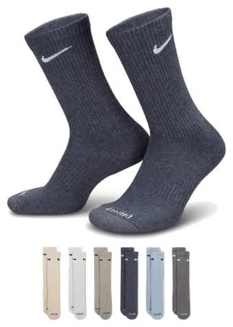 Шкарпетки Nike U NK ED PLS CSH CRW 6PR - 132 сірий, бежевий, блакитний Чол 46-50