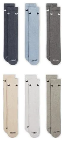 Шкарпетки Nike U NK ED PLS CSH CRW 6PR - 132 сірий, бежевий, блакитний Чол 46-50