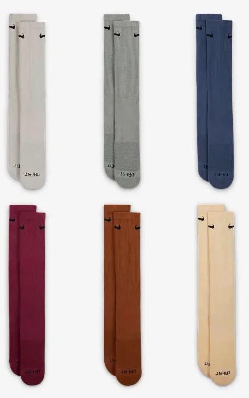 Шкарпетки Nike U NK ED PLS CSH CRW 6PR - 132 білий, сірий, синій, червоний, рожевий Чол 34-38