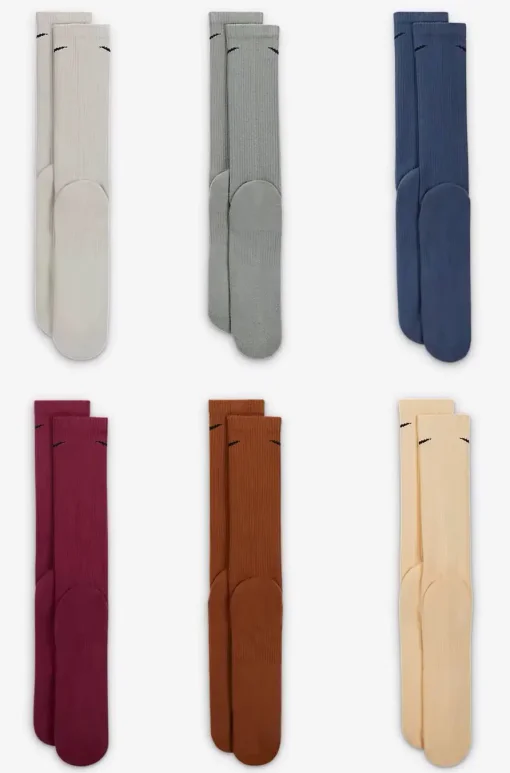 Шкарпетки Nike U NK ED PLS CSH CRW 6PR - 132 білий, сірий, синій, червоний, рожевий Чол 34-38