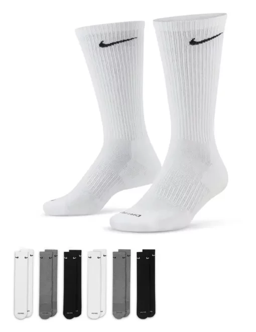 Шкарпетки Nike U NK ED PLS CSH CRW 6PR - 132 чорний, сірий, білий Чол 42-46