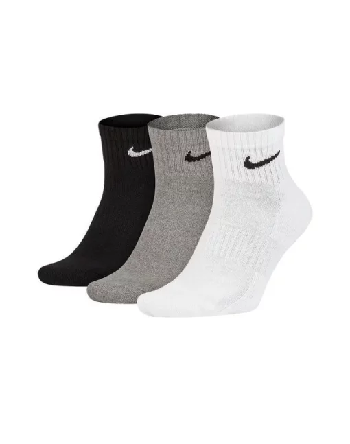 Шкарпетки Nike U NK EVERYDAY CUSH ANKLE 3PR чорний, білий, сірий Уні 46-50