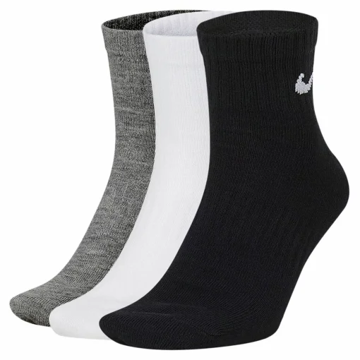 Шкарпетки Nike U NK EVERYDAY LTWT ANKLE 3PR чорний, білий, сірий Уні 38-42