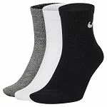 Шкарпетки Nike U NK EVERYDAY LTWT ANKLE 3PR чорний, білий, сірий Уні 38-42