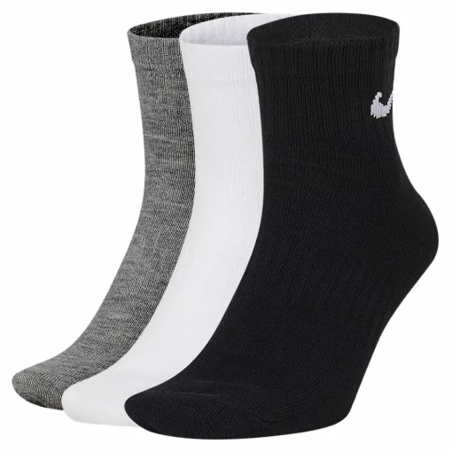 Шкарпетки Nike U NK EVERYDAY LTWT ANKLE 3PR чорний, білий, сірий Уні 38-42